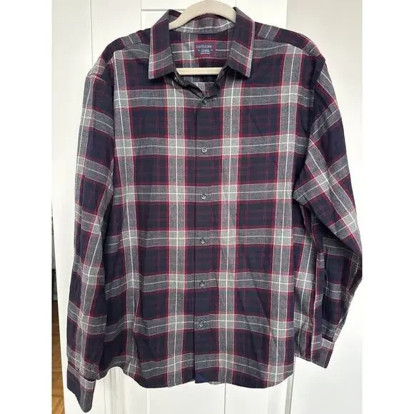 UNTUCKit Men's Plaid Button-Up Long Sleeve Shirt Alentejo, Size XL, Like New