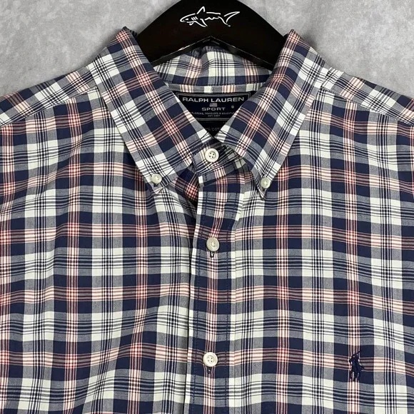 Polo Ralph Lauren Sport Flannel Button Down Shirt Plaid‎ 100% Cotton