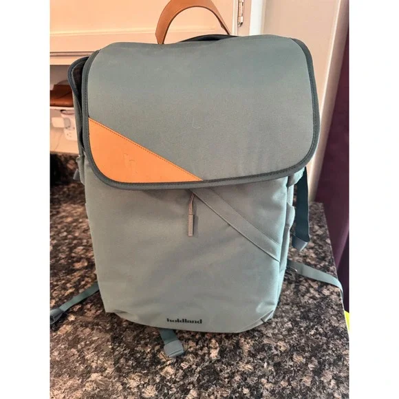 Holdland Everyday Backpack Slate Blue Tan Leather 15