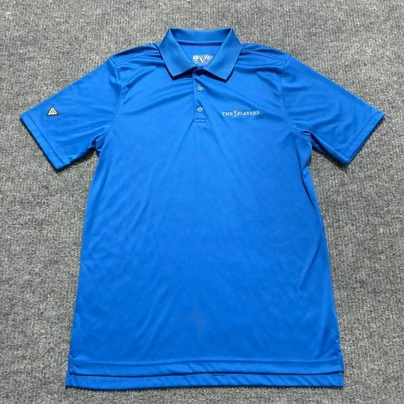 Levelwear The Players Mens Polo Shirt Size M Blue Modern Fit Short Sleeve‎
