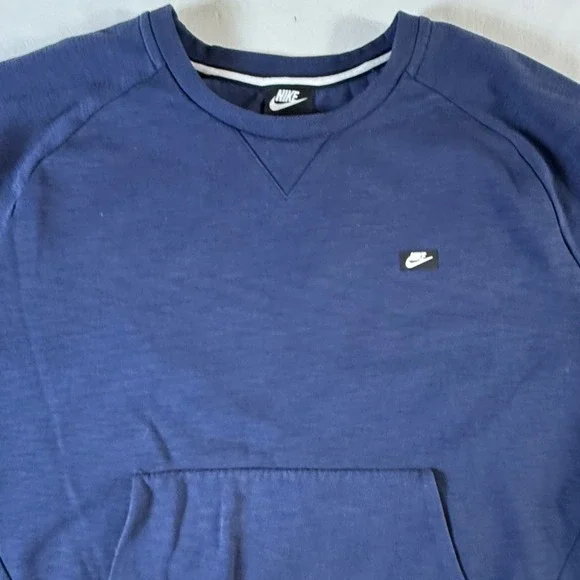 Nike Raglan Sleeve Crewneck Sweatshirt Mens 2XL Kangaroo Pocket Navy‎ Pullover