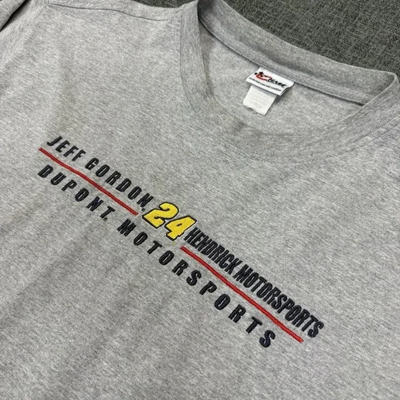 Chase Authentics Shirt Mens Large Gray Jeff Gordon 24 NASCAR Racing Y2K