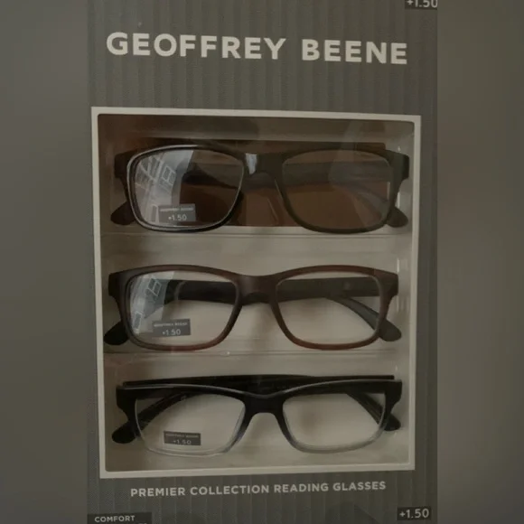 GEOFFREY BEENE unisex +1.50 readers (3) pair NIB NWT