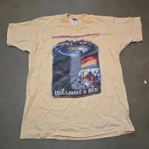 Vintage Indianpendants Day William's & Ree Short Sleeve‎ Yellow T-Shirt Size XXL
