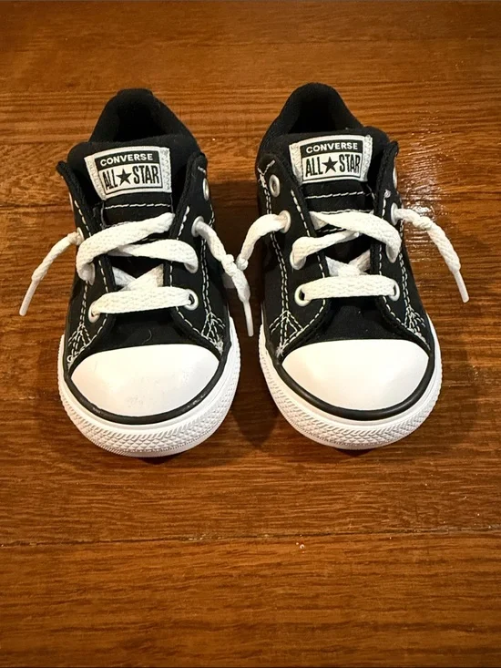 Converse Kids Black and White Low Top Sneakers