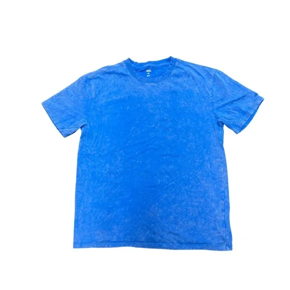 DSG Mens Blue Acid Wash Short Sleeve Crew Neck T-Shirt Size M Logo Tee