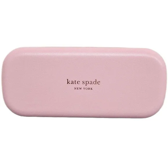 Kate Spade Pink Green Hard Clamshell Eyeglass Case So Happy To See You