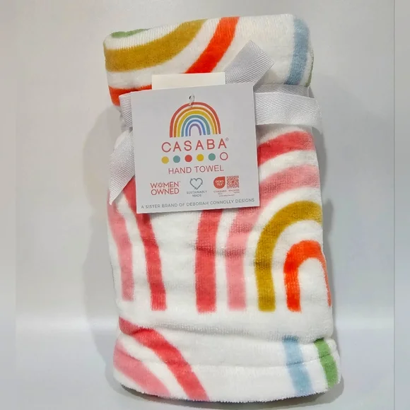 2 Pc RAINBOW Bath Hand Towel Set by Casaba New