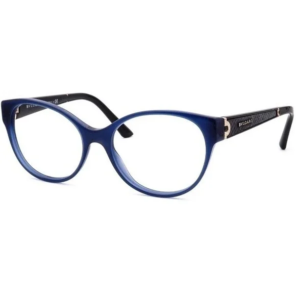 Bvlgari‎ Eyeglasses 4106-B-Q 5145 Blue Opal Rhinestones Cat Eye Italy 54[]17 140