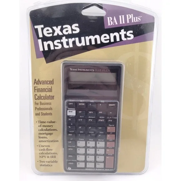 Texas‎ Instruments BA II PLUS Advanced Financial Calculator w/ manual - 1997