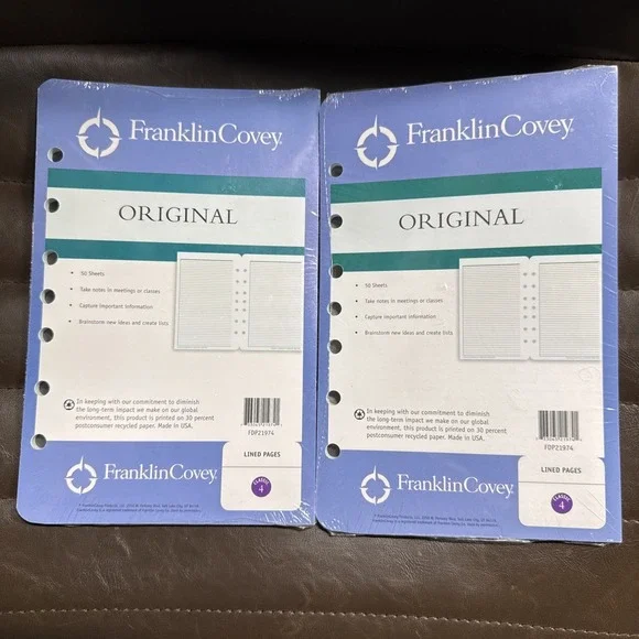 Lot‎ 2 -Franklin Covey Classic #4 Lined Pages 50 Sheets New