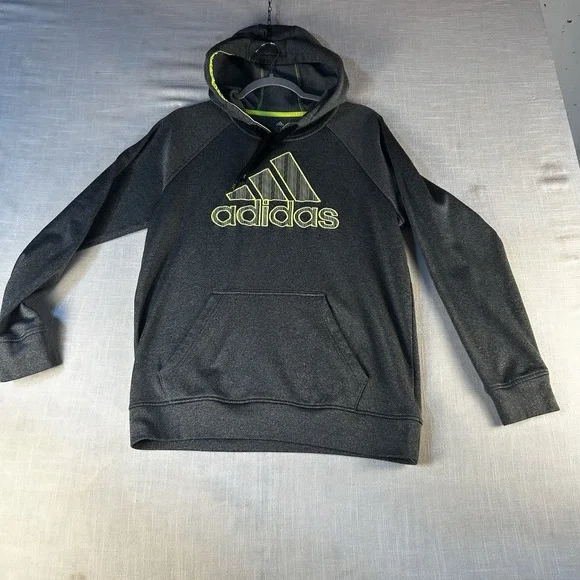 ADIDAS Size M Gray Front‎ Pocket Fleece Lined Athletic Hoodie