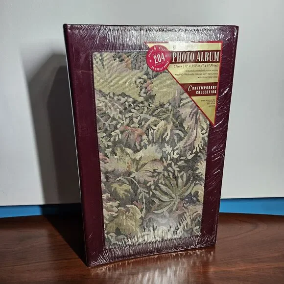 1995 KLEER VU Photo Album Retro Floral Tapestry Sealed Holds 204 4