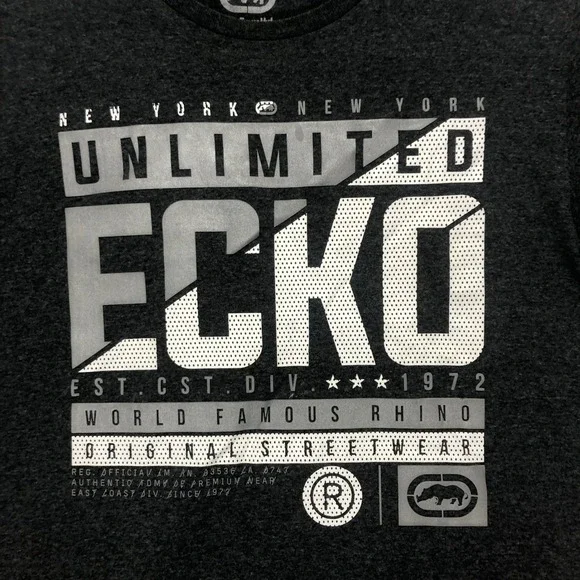 Ecko Unlimited Graphic T-Shirt‎ New York Rhino Streetwear Tee Mens Size L