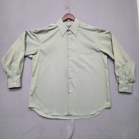Crazy Horse Men's Wrinkle Free‎ Long Sleeve Button Up Dress Shirt Size 17-34/35