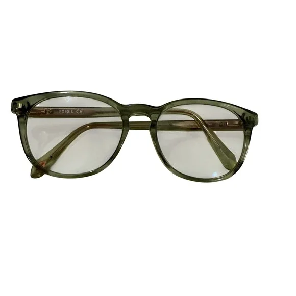 Fossil CE Prescription Eyeglasses Glasses Frame Clear Grey Cat Eye Women's