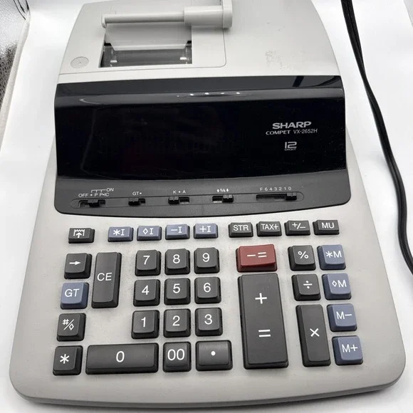 Sharp Compet VX 2652H Electronic Calculator with Printer 12 Digit Gray