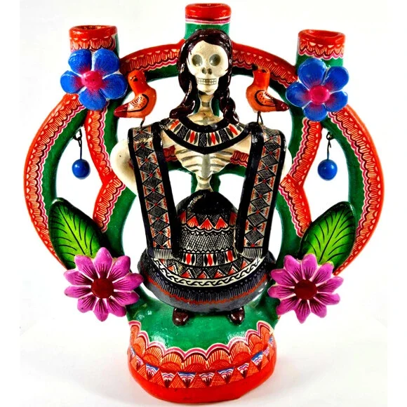 VTG Tree of Life & Death Catrina Candelabra Jorge Mercado Castillo Izucar Mexico