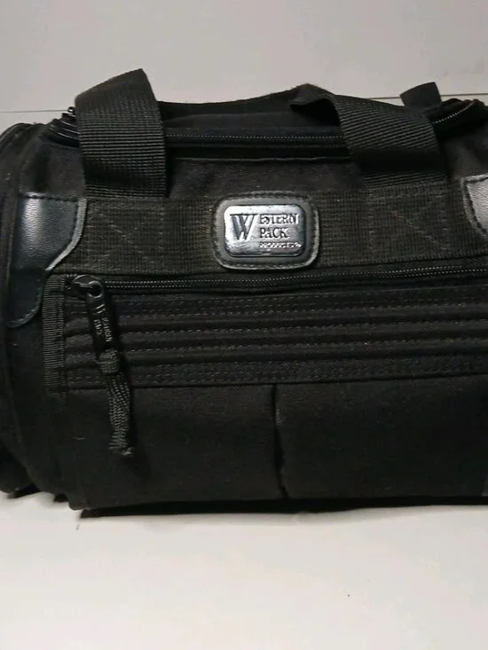 Vintage Camera Bag w Adj. Shoulder Strap, Black, Durable Tough Canvas Exterior