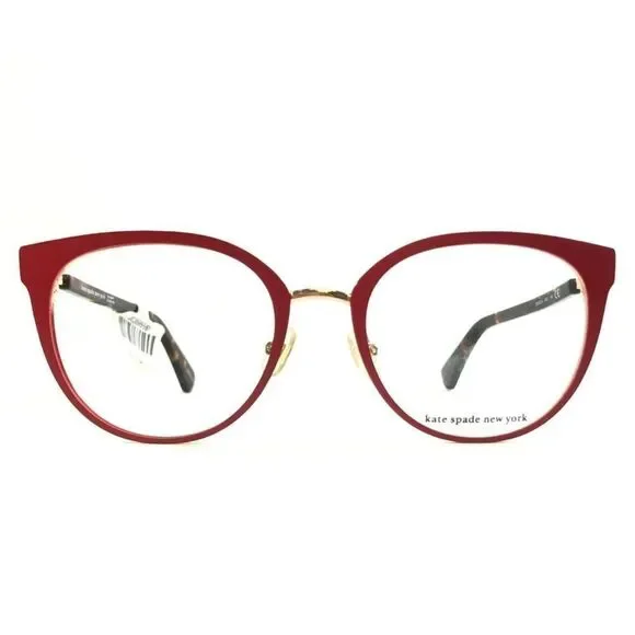 Kate Spade Eyeglasses Frame DARIELA 0UC Matte Red Havana Gold Cat Eye with case