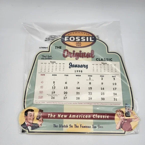 Authentic Fossil 1998 Calendar Original Classic