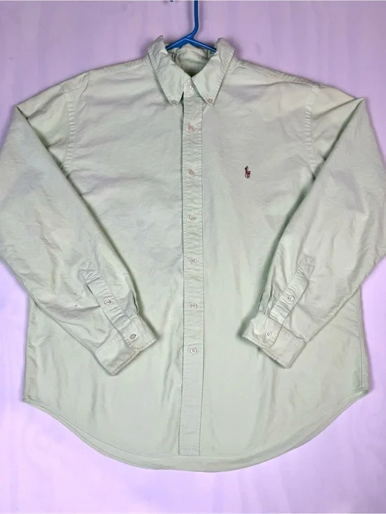 Polo Ralph Lauren Classic Fit Oxford Shirt Light Green Button Down Large