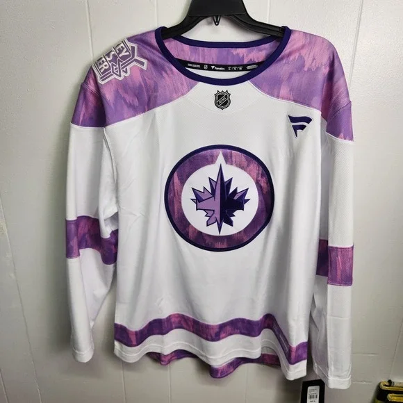 Winnipeg Jets Hockey Fight Cancer 2024 Jersey Mens XL NHL MSRP‎ $129.99