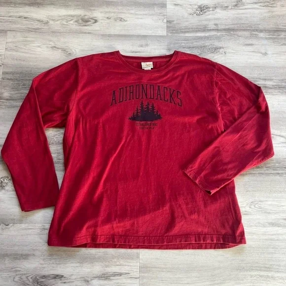 Vintage Red Cotton long sleeved t-shirt