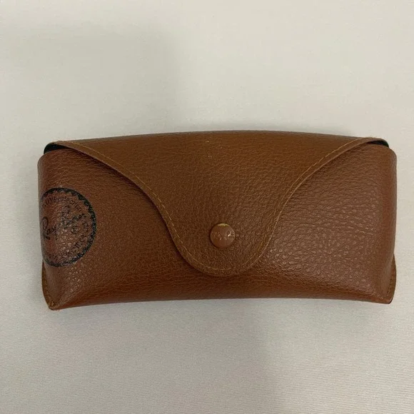 Ray Ban Brown Faux Leather Hard Shell Sunglasses Case Eyewear Storage CASE‎ ONLY
