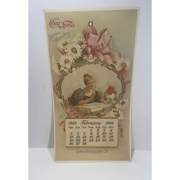 Vintage 1973 Coca Cola Calendars of‎ Valentine February Ad 1899 Calendars