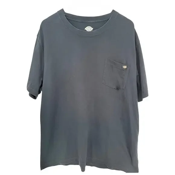Dickies Pocket T Shirt Mens 2XL Blue Workwear Heavyweight Cotton Tee