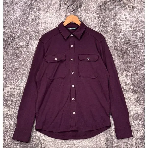 STIO Shirt Small Mens Alpin Midweight Merino Button Up Long Sleeve