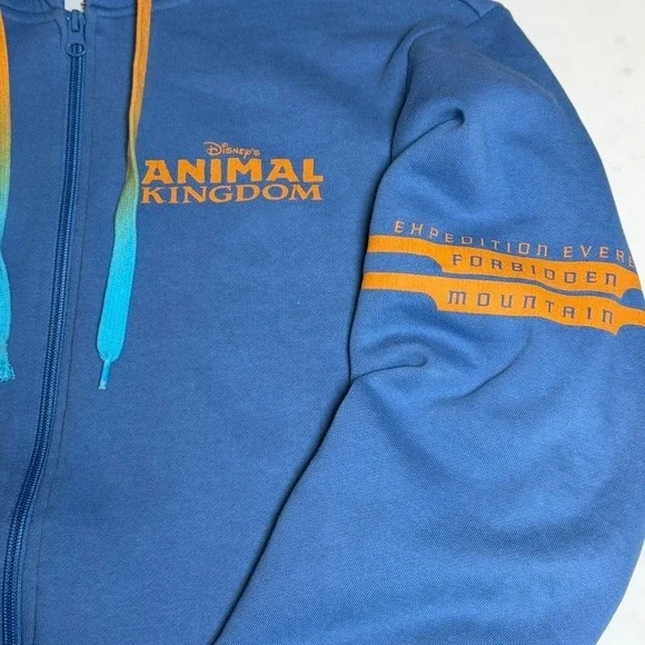 Disney Animal Kingdom Expedition Everest Hoodie Men Women XS Blue Full Zip‎