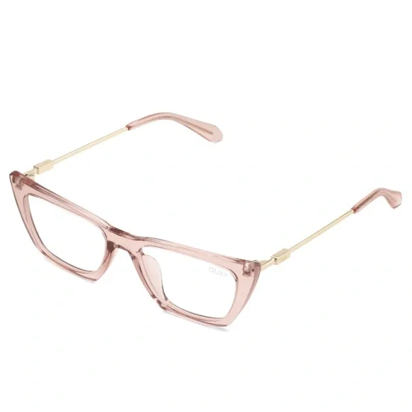 QUAY The Kween Bluelight Glasses Crystal Oat Frame Blue Light Blocking Lens NWT