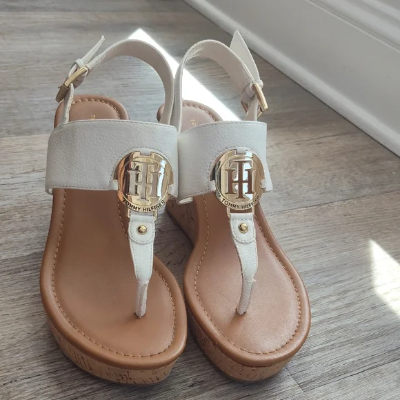 Tommy Hilfiger Women's White Wedge Sandals