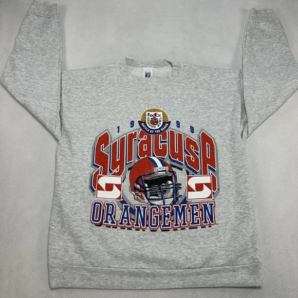 Vintage SU Syracuse Orangemen Sweatshirt Mens Medium Gray 1999 Logo7 Orange Bowl