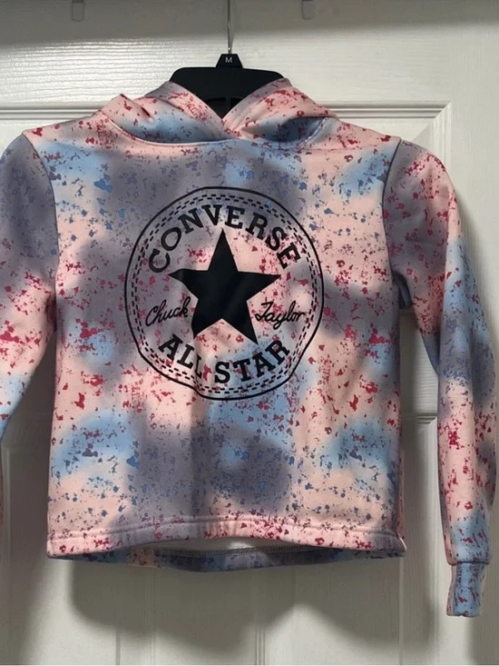 Converse Kids Pink, Blue & White Tie-Dye All Star Hoodie