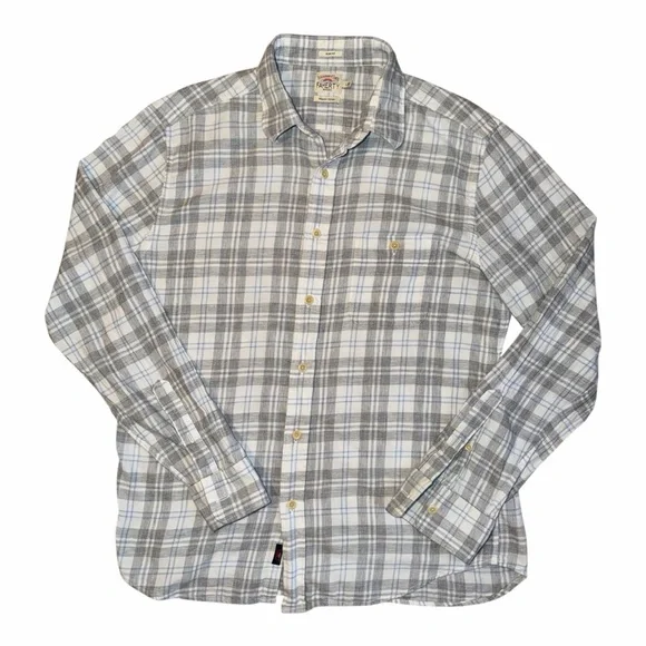 Faherty Slim Fit Organic Cotton Plaid Flannel Shirt Mens‎ L