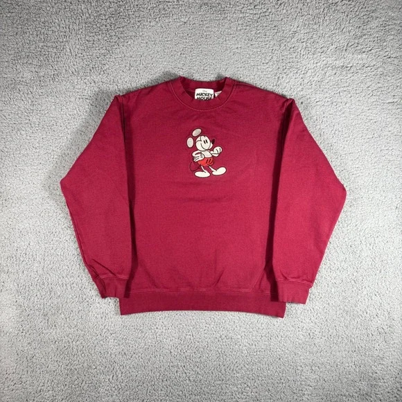 Disney Mickey Mouse Crewneck Size Medium Embroidered Sweatshirt