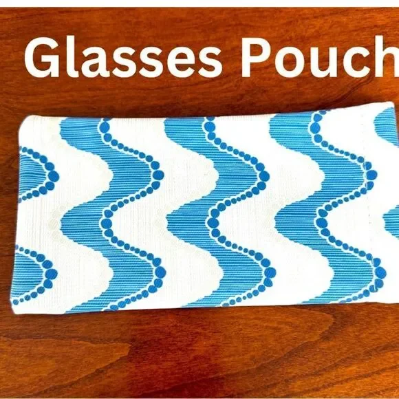 New Soft Canvas Glasses Case Pouch. Snap Closure. Soft interior