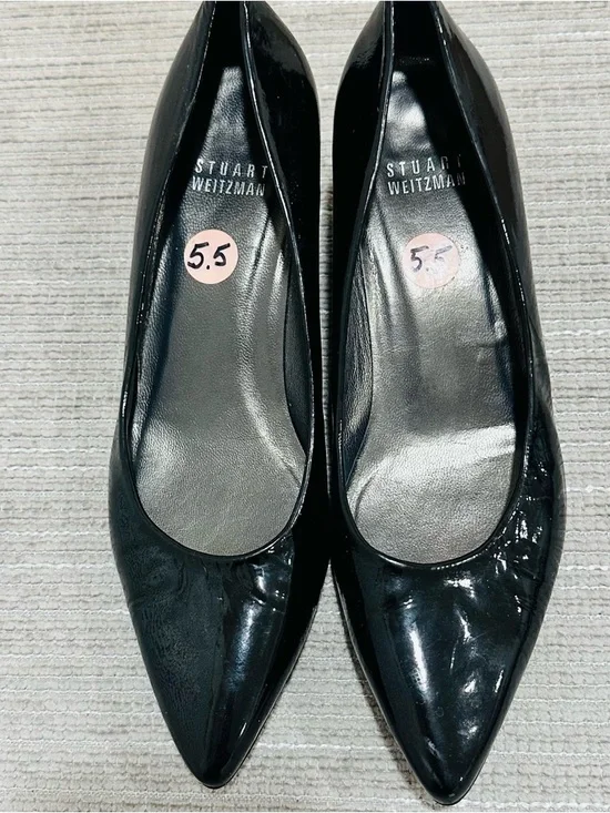 Stuart‎ Weitzman Women’s Black Patent Leather Wedges Size 5,5
