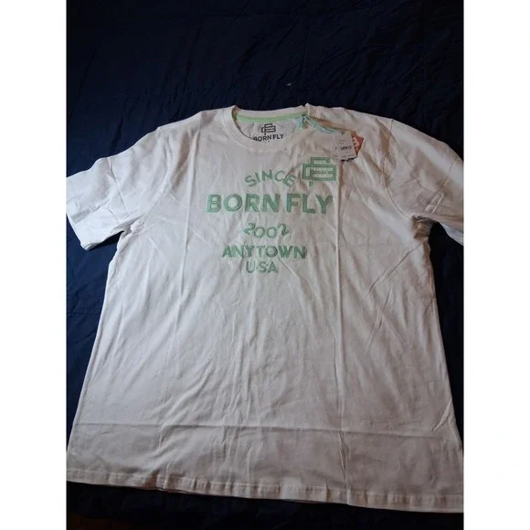 Born Fly T Shirt Men's 3XL Premium Tee T-Shirt‎ in White NWT