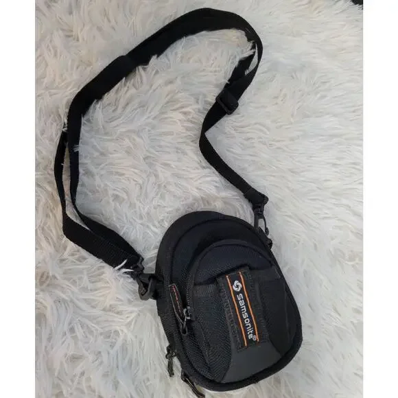Samsonite Small Camera Black Pouch Case Bag Adjustable Shoulder Crossbody Strap