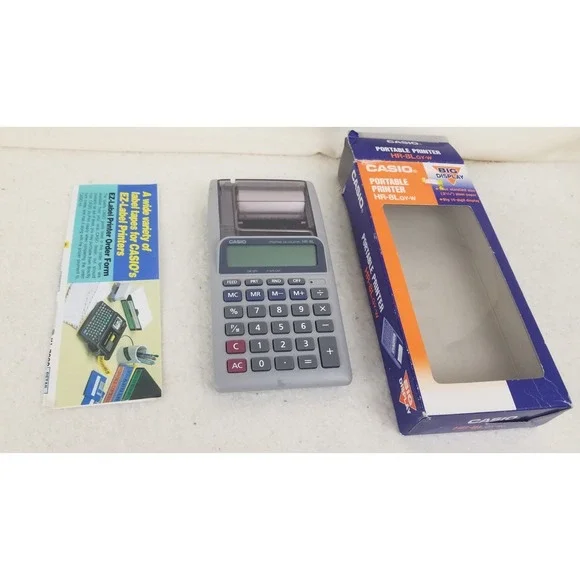 Casio HR8L GYW Portable Printing Calculator, big 10-digit display