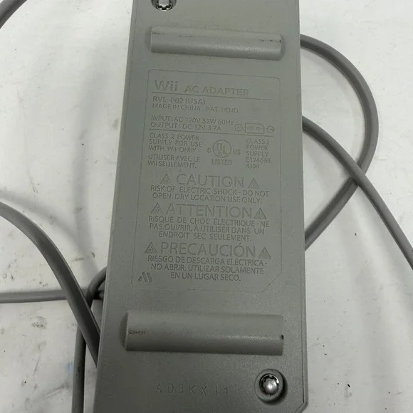 Nintendo Wii AC Adapter RVL-002 Genuine OEM Power Supply Cord Gray 12V 3.7A