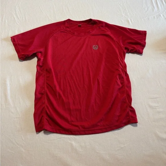 Neleus Men's Size Large Red Athletic Shirt‎