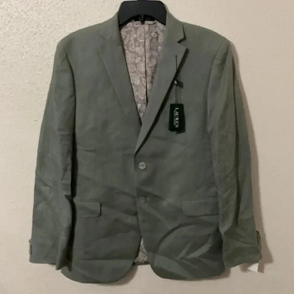Ralph Lauren Sage Light Green Big Boys Linen Suit Jacket Size 20 Regular NWT