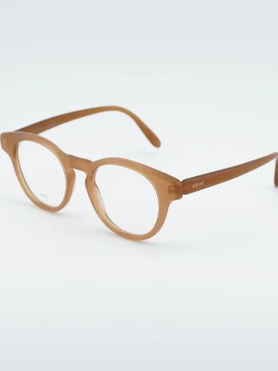 Loewe LW50085I 047 Unisex Eyeglasses Shiny Brown 49mm Round Frame