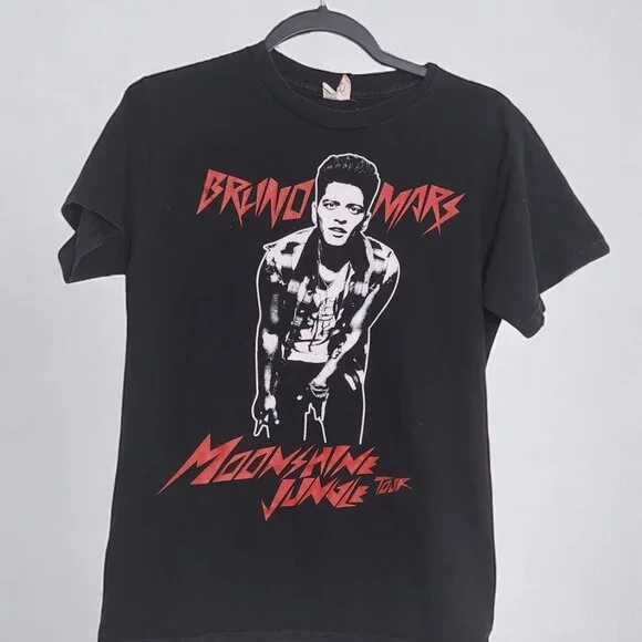 Black Bruno Mars Moonshine Jungle Tour 2014 T-Shirt