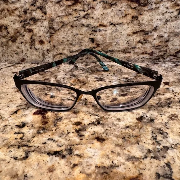 Wittnauer Mackenzie Eyeglasses Frame Womens Black Teal‎ Metal Full Rim 54-16-135